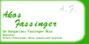 akos fassinger business card